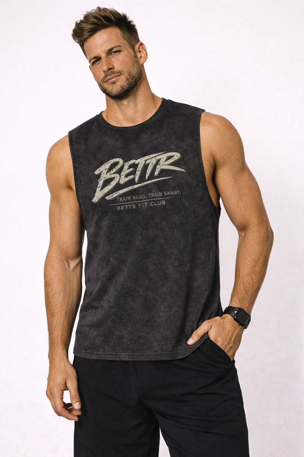 MENS STONE WASH BARNARD TANK